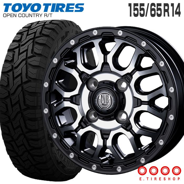 オープンカントリー RT 155/65R14 XR-800M 14×4.5 マットブラック 