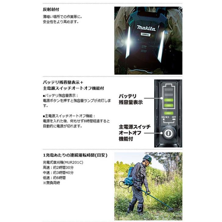 マキタ　PDC1200（バッテリ・肩掛バンド付)(各接続アダプタ別売)　A-71825　ポータブル電源　40Vmax(18V+18V＝36V)の画像