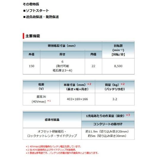 マキタ GA034GZ 本体のみ 40Vmax (バッテリ・充電器・ケース別売 マキタ GA034GZ 本体のみ 40Vmax (バッテリ・充電器・ケース別売