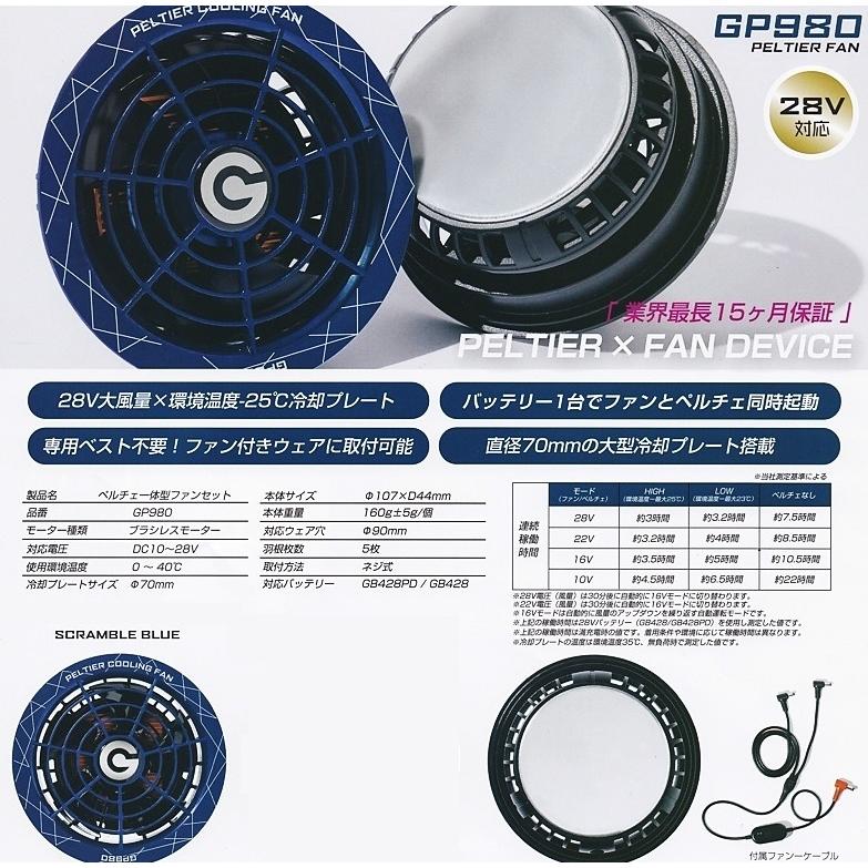 GB-POWER GP980 スクランブルブルー ペルチェ内臓ファンセット