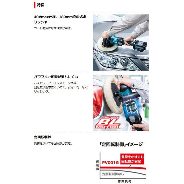 マキタ PV001GRD(2.5Ahバッテリ・充電器付) 充電式ポリッシャ マキタ PV001GRD(2.5Ahバッテリ・充電器付) 充電式ポリッシャ
