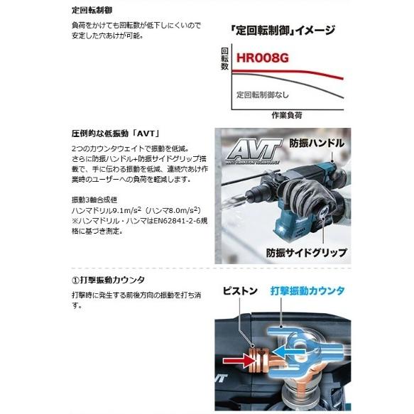 マキタ HR008GZK (本体+ケースのみ)(バッテリ・充電器別売) 充電 マキタ HR008GZK (本体+ケースのみ)(バッテリ・充電器別売) 充電
