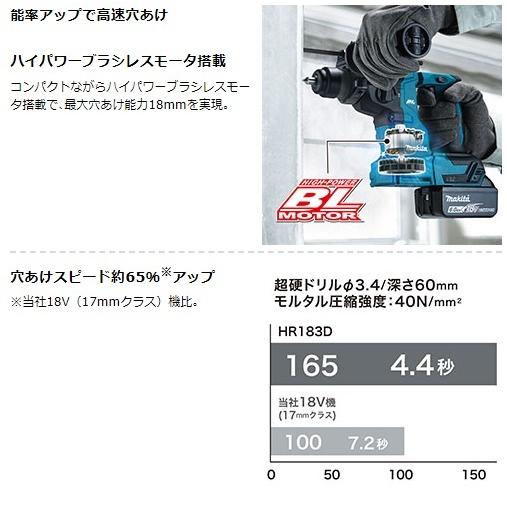マキタ（makita） HR183DZK (本体・ケース付) (ビット・バッテリ・充電