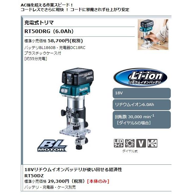 マキタ（makita） 18V 充電式トリマ RT50DRG 6Ah セット : e-tool
