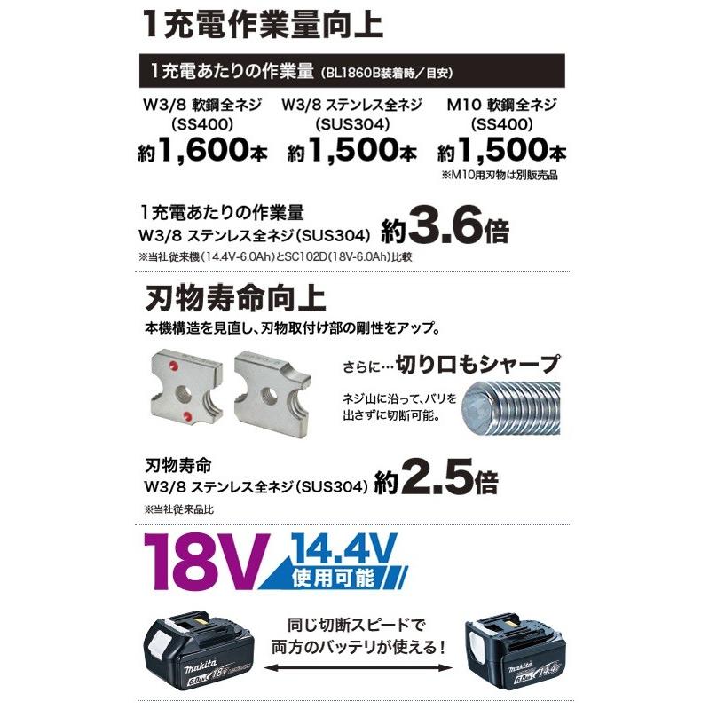 マキタ 14.4V 18V 充電式全ネジカッタ SC102DZK 本体のみ : e マキタ 14.4V 18V 充電式全ネジカッタ SC102DZK 本体のみ : e
