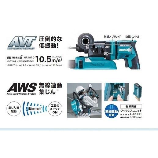 マキタ（makita） 充電式ハンマドリル HR182DRGX 青 18mm 18V 6.0Ah