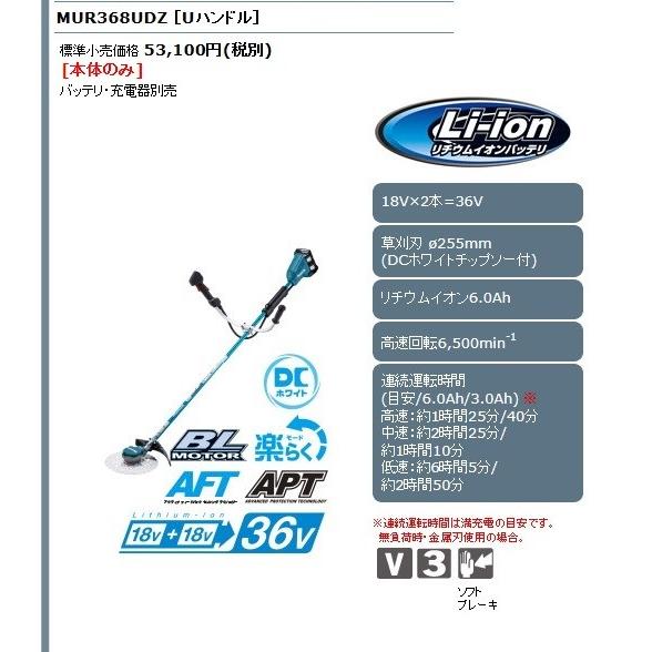 マキタ（makita） 充電式草刈機 Uハンドル 36V MUR368UDZ 本体のみ