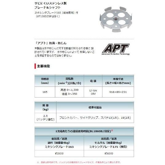 マキタ UT130DRG 充電式カクハン機 18V セット(バッテリ・充電器 マキタ UT130DRG 充電式カクハン機 18V セット(バッテリ・充電器