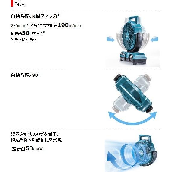 マキタ（makita） CF202DZ 青 本体のみ 扇風機 10.8Vスライド式 AC100V