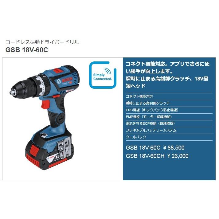 ボッシュ(BOSCH) 18V 5.0Ah コードレス振動ドライバードリル GSB18V 