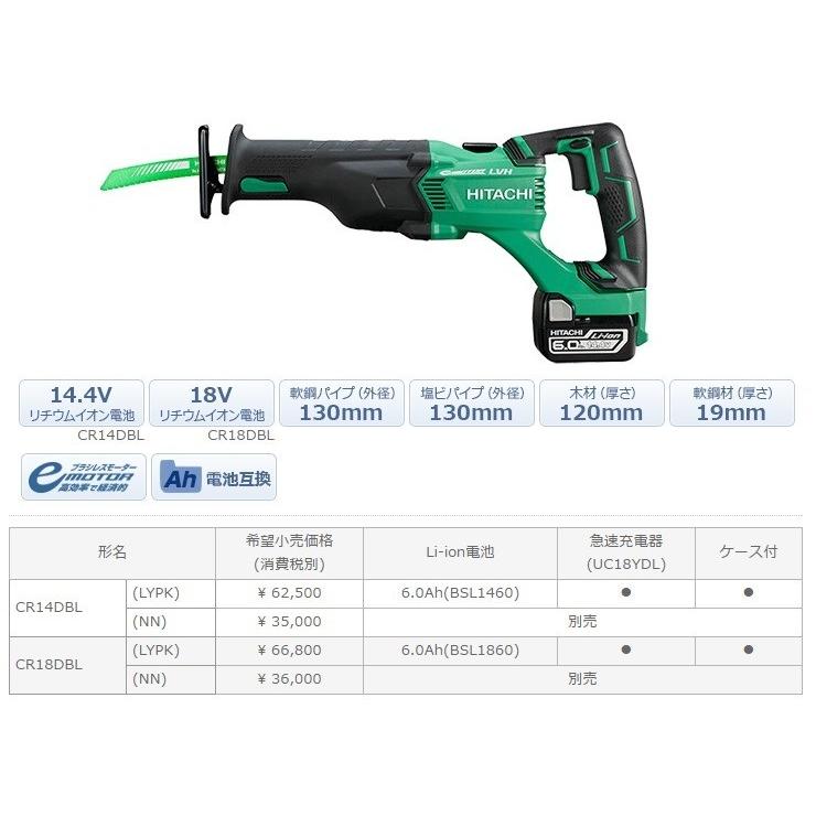 HiKOKI ハイコーキ 14.4V コードレスセーバソー CR14DBL(LYPK HiKOKI ハイコーキ 14.4V コードレスセーバソー CR14DBL(LYPK