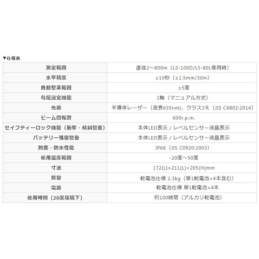 トプコン ローテーティングレーザー RL-H5A DB + 受光器 LS-80X 受光器