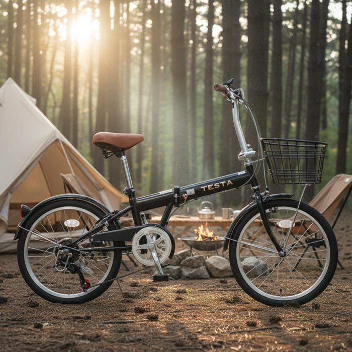 TOPONE（トップワン） 折りたたみ自転車 20インチ カゴ付き シマノ6段