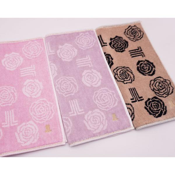 LANVIN タオルハンカチ レディース バラ＆ロゴ柄 25×25cm 女性 婦人