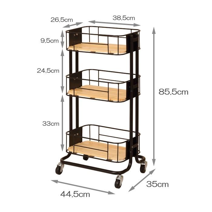 BY CAGE WAGON ビーワイ ケージ ワゴン MASH マッシュシリーズ キッチンワゴン キャスター付き 3段 ワゴン |  | 02
