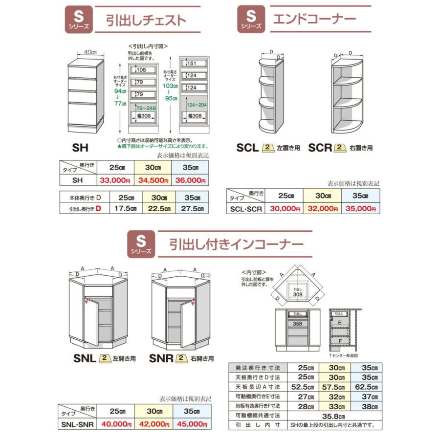 カウンター下すきまくん 引出し＆扉キャビネットT120 幅120 奥行35 高さ77〜103cmTシリーズ（扉）セミオーダー オーダー家具 キッチン収納 キッチン雑貨｜e-unit｜14