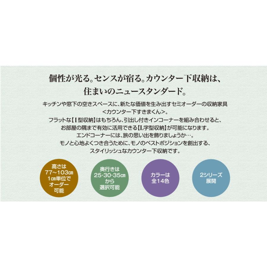 カウンター下すきまくん 引出しチェストTH 幅40 奥行35 高さ77〜103cmTシリーズ（扉）セミオーダー オーダー家具 キッチン収納 キッチン雑貨 リビング収納｜e-unit｜03