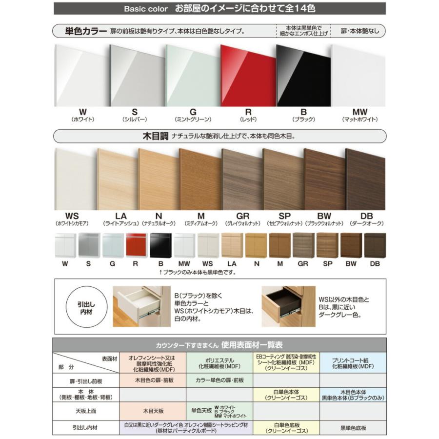 カウンター下すきまくん 引戸キャビネット（ポリカタイプ）SG160 幅160 奥行30 高さ77〜103cmSシリーズ（引き戸）セミオーダー オーダー家具 キッチン収納｜e-unit｜17