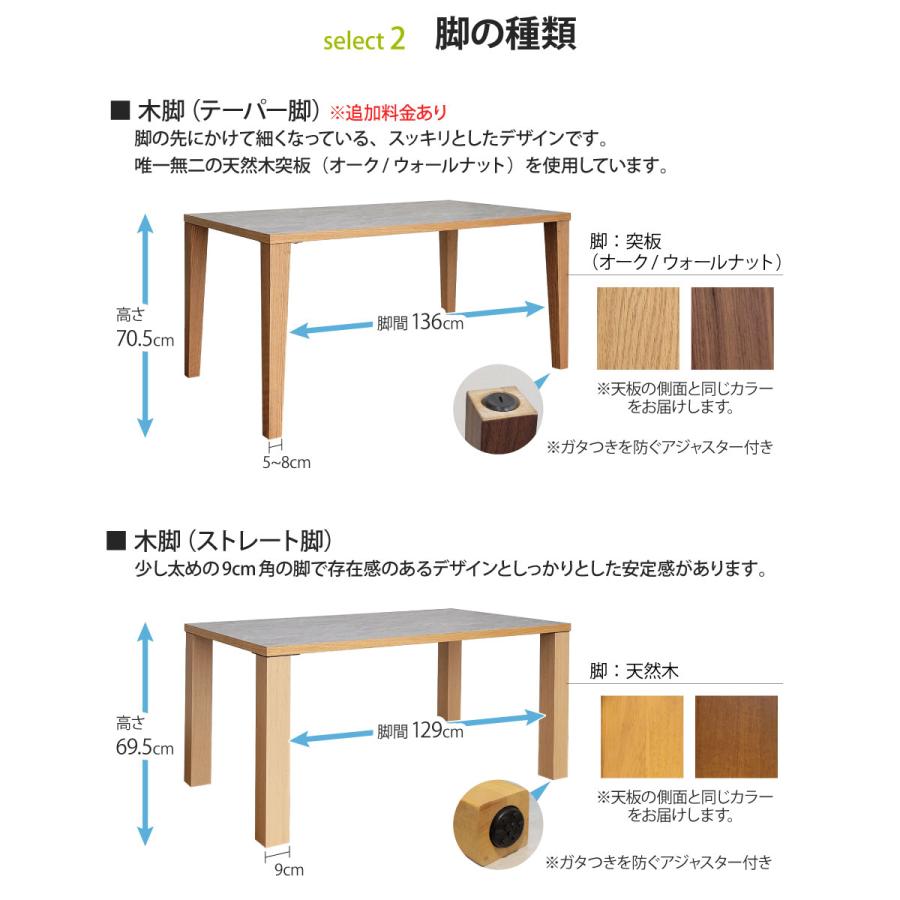 メラミン天板のダイニングテーブル 幅150cm テーブル単品 4人掛け