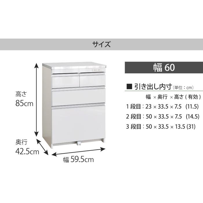 キッチンカウンター ステンレス天板 幅60 幅90 幅120 高さ85 食器棚