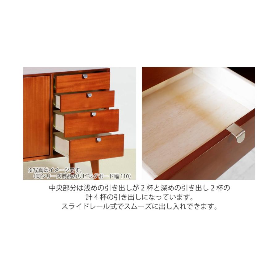 リビングボード 幅160cm キャビネット サイドボード チェスト 脚付き