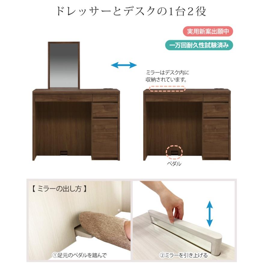 ドレッサー デスク 2点セット 背付きスツール メリル MERRILL 鏡台