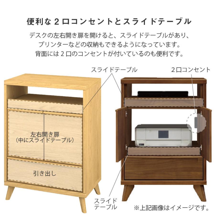 幅60 デスク パソコンデスク テレワーク リビング学習 プリンター収納 電話台 Fax台 収納棚 ローチェスト スライドテーブル リビング収納 フルオープンレール Eu 086 収納家具のイー ユニット 通販 Yahoo ショッピング