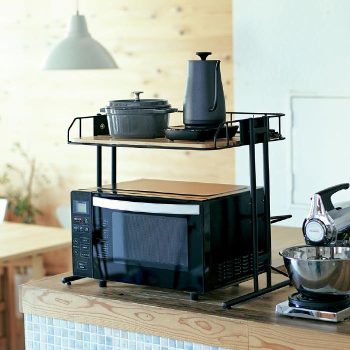 レンジラック トースターラック キッチンラック キッチン収納 幅56cm ビーワイケージ BCKR-560  レンジ上ラック レンジ上収納 カウンター上収納 スチール 天然木 |  | 05