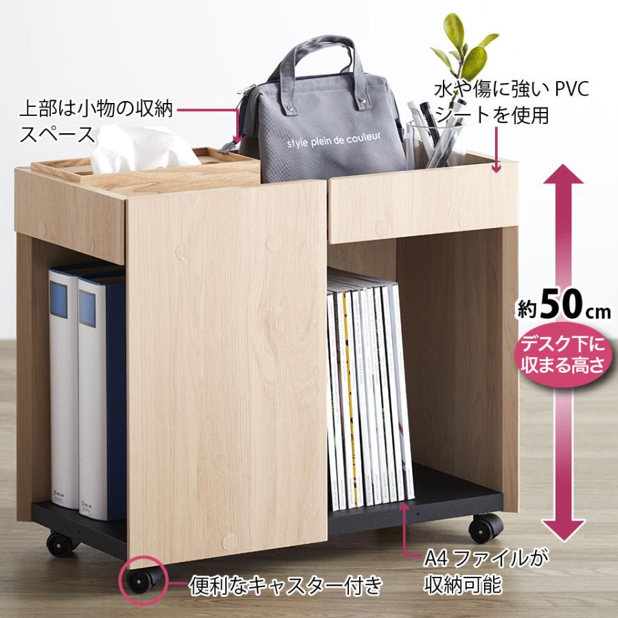 モモナチュラル　デスクワゴン　キャスター付きワゴン　学習机　サイドワゴン デスクワゴン 幅60 袖机 キャスター付き サイドワゴン デスク下収納 脇