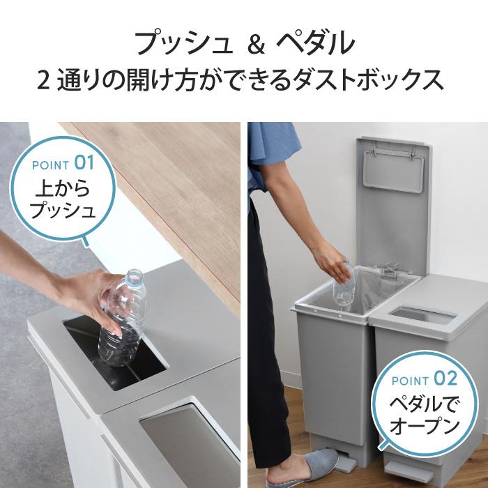 ゴミ箱 プッシュ＆ペダル 45L 45リットル 1個 2way ふた付き ごみ箱