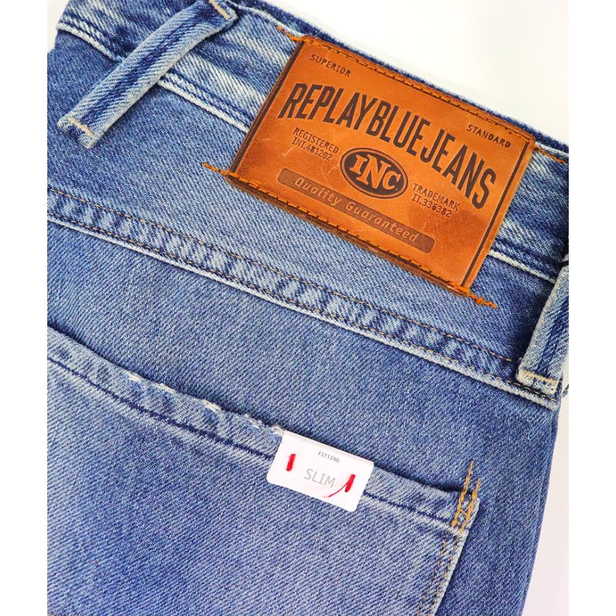 リプレイ Replay メンズ Anbassシリーズ ダメージデニムパンツ 水色 rep M E Warehouse 通販 Yahoo ショッピング