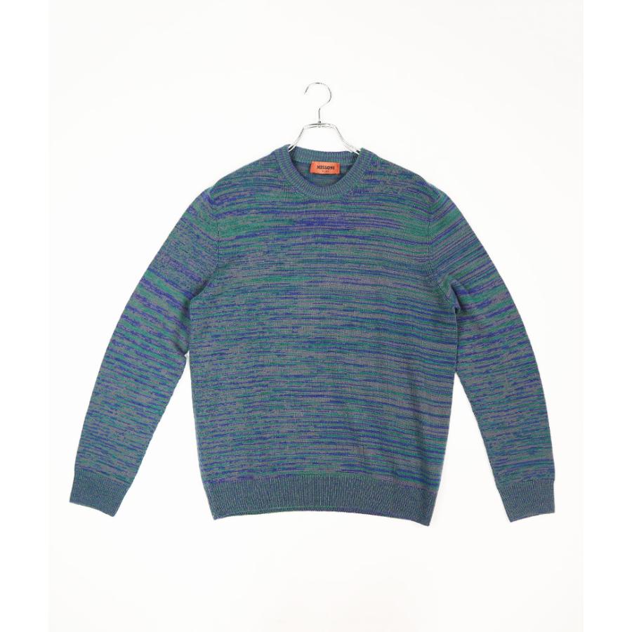 21年激安 ミッソーニ Missoni メンズ クルーネック柄ニット 緑 ニット セーター サイズ 50