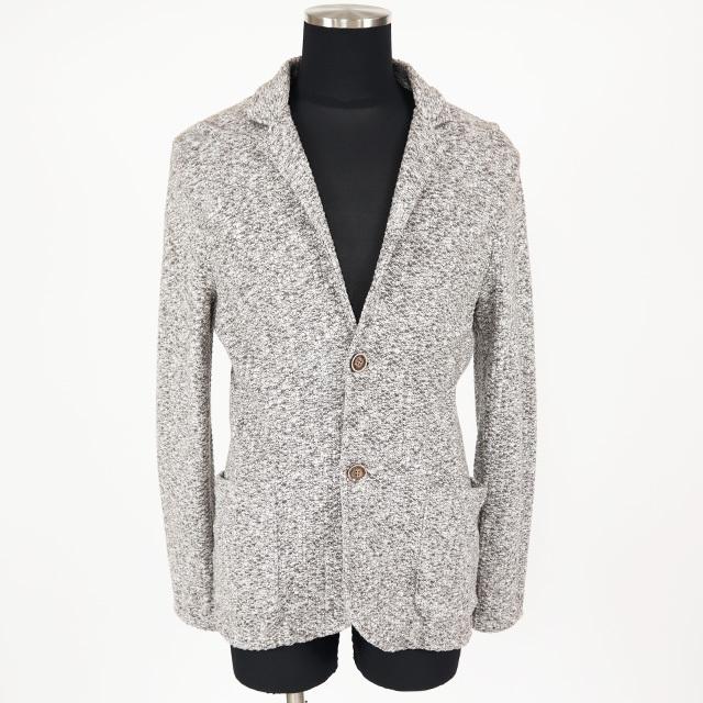数量限定 エルビーエム1911 L B M 1911 Lubiam メンズ テーラードジャケット グレー系 ミックス混ニットカーディガン風 イタリア製 サイズ 50 1013 定番人気 Casatea Ouvirbauru Com Br