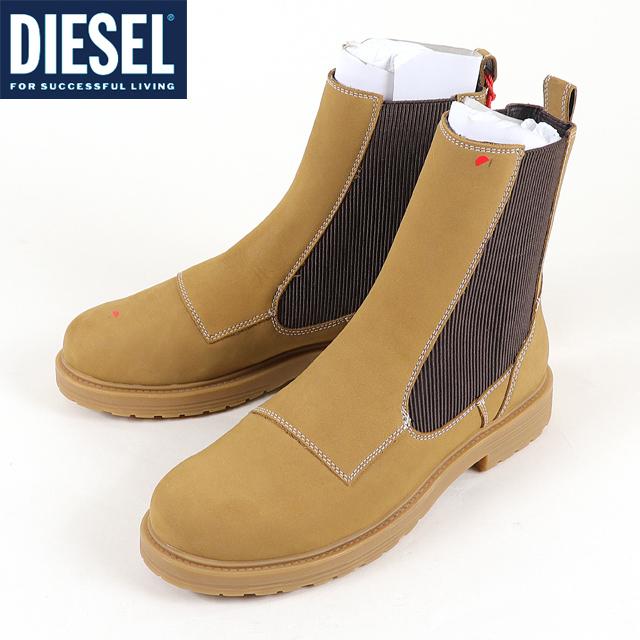 ディーゼル（DIESEL）メンズ 訳あり サイドゴアブーツ ブラウン系  