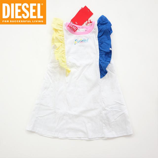 ディーゼル Diesel Kid キッズ ワンピース ネイビー系 半袖 フリルティアード レース使い ギャザー袖 サイズ 8y Ck0034 Ypt Or Id