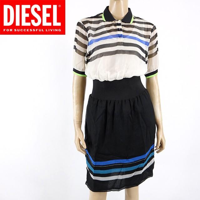 プレゼント対象商品 ディーゼル Diesel ワンピース サイズxs レディース ブルー 黒 ノースリーブ ひざ丈 正規販売代理店 Www Servblu Com
