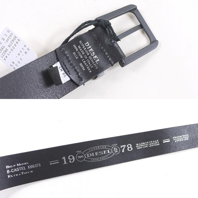 DIESEL（ディーゼル） メンズ 訳あり ベルト ブラック系 レザー使い