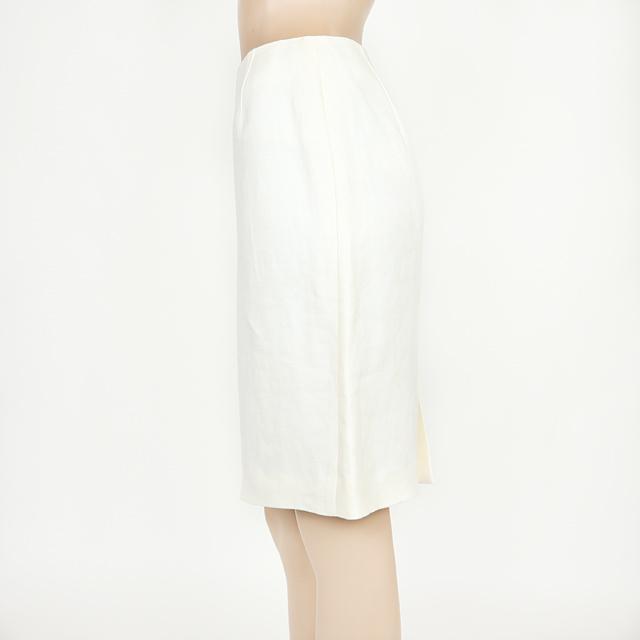 フォッシィ（FOSSI）レディース ひざ丈スカート ホワイト系 麻100  