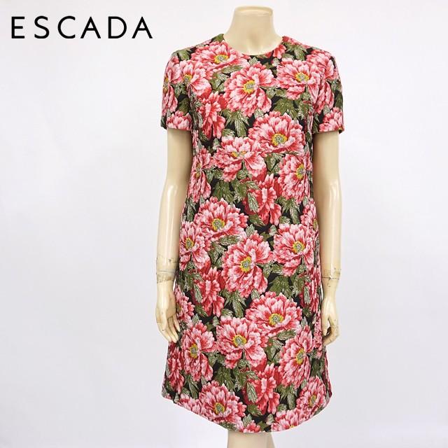 エスカーダ Escada レディース ワンピース ミディアム ピンク系 半袖 総花柄 サイズ 38 Xs2500 Xs2500 E Warehouse 通販 Yahoo ショッピング