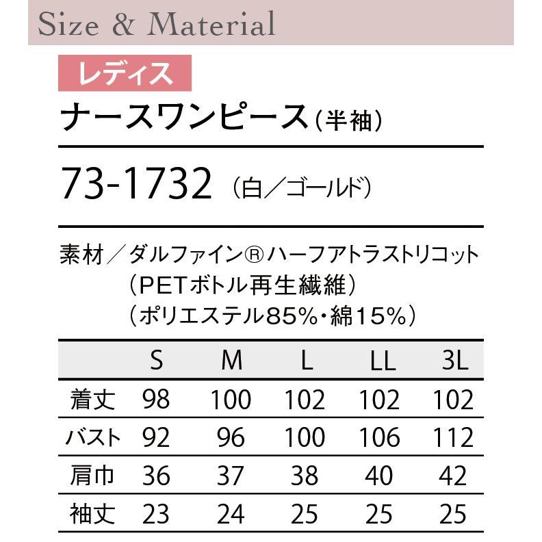 幸せなふたりに贈る結婚祝い レディース 半袖 ナースワンピース 住商モンブラン 73 1732 病院 ナース 看護師 看護士 医療用白衣 速乾 吸汗 防汚 制菌加工 制電 透け防止 女性用 その他医療用衣料 白衣 サイズ L Binghamtonhots Com