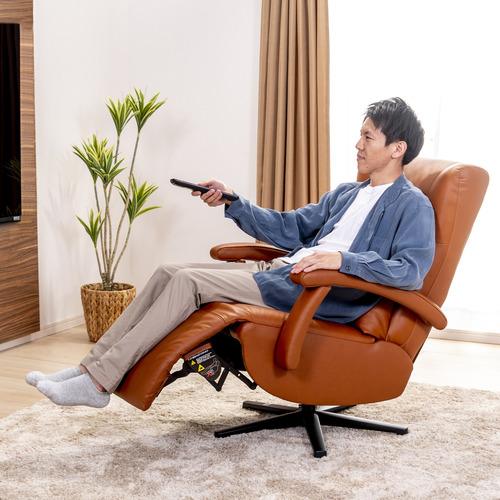 ブラウン レザー リクライニングチェア パーソナルチェア リクライニングチェア レザー 本革 1人掛け モダン
