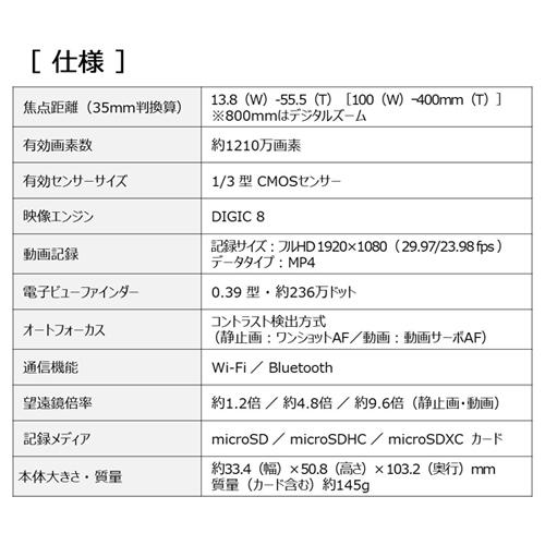 キヤノン PS-ZOOM POWERSHOT ZOOM パワーショット ズーム 望遠鏡型 デジタルカメラ｜e-wellness｜07