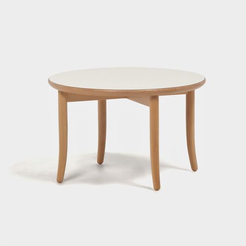 大塚家具 秋田木工 キッズテーブル 「T-101」 脚・幕板ブナ材 ナチュラル色 天板メラミン化粧板アイボリー色_1