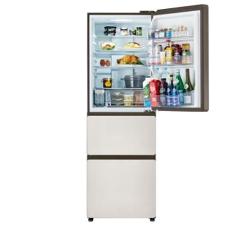 Haier 冷蔵庫 375L 右開き 3ドア 鮮度キープ冷凍 大容量野菜室 フレッシュルーム JR-CVM38A-W ホワイト系の画像