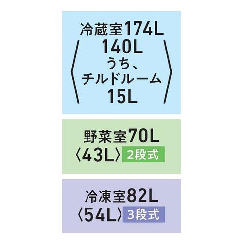 東芝 冷蔵庫 326L 右開き 3ドア 60cm うるおいラップ野菜室 3段冷凍室