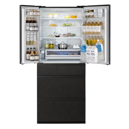 【無料長期保証】パナソニック 冷蔵庫 650L 観音開き 6ドア 幅75cm 霜つき抑制冷凍 Wシャキシャキ野菜室 全室ナノイーX NR-F65WX3-K ブラック系の画像