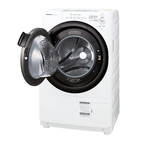 シャープ ドラム式洗濯機 左開き 洗濯7.0kg 乾燥3.5kg 幅64cm 自動お