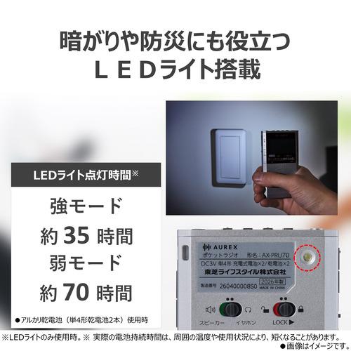 東芝 AX-PRU70(S) ボタン式ポケットラジオ 漢字対応大型液晶パネル