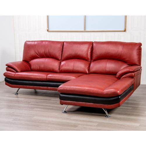 幅237］左カウチソファ 本革 「YCS150003RD」 レッド ヤマダオリジナル