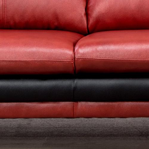 幅237］左カウチソファ 本革 「YCS150003RD」 レッド ヤマダオリジナル